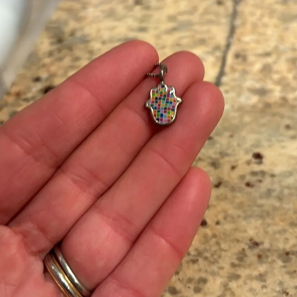 Sterling Silver multicolored Hamsa